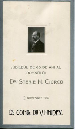 Speisekarte Festessen zu Ehren des Juristen Sterie N. Ciurcu 1908 